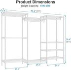 VIPEK V5 Plus Portable Closet Wardrobe Heavy Duty Clothes Rack, Large Free Standing Closet Rack for Hanging Clothes, 85.4" L 