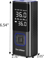 Cordless Tire Inflator 150PSI Portable Air Compressor with Auto Shutoff, Air Pump for Car Tires, Motorcycle, Bike, Balls, Inflatables, LED Light, Blue, Large Capacity