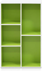 Furinno LUDER Book Shelf, 5-Cube Bookshelf, Reversible Bookcase, 9.4 x 19.5 x 31.5, Easy Assembly, for Living Room, Bedroom, 