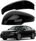 Driver Side Mirror Cover Replacement for Honda Civic 2022-2024, Civic Si Sedan 2022-2025, Civic Type R Hatchback 2023-2025 - Left Side Mirror Covers, Rear View Mirror Cap Black, With Lamp
