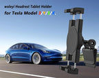 Tesla Tablet Mount Back Seat, Tesla Model Y Model 3 Headrest Tablet Holder for Kids [Metal Ball Head & 360° Rotation] for iPad Pro 12.9 Air Mini, Galaxy Tab, Fire, Switch, iPhone, 4-13"