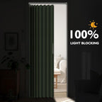 Jilron 100% Blackout Fabric Folding Door Curtain with Magnetic Closure - Accordion Style for Sliding Doors, Closets,Wardrobe 