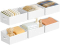 DIMJ Closet Storage Bins 6 Pack - Fabric Storage Baskets for Shelves, Large Clothes Organizers with Handles, Trapezoid Shelf 