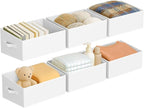 DIMJ Closet Storage Bins 6 Pack - Fabric Storage Baskets for Shelves, Large Clothes Organizers with Handles, Trapezoid Shelf 