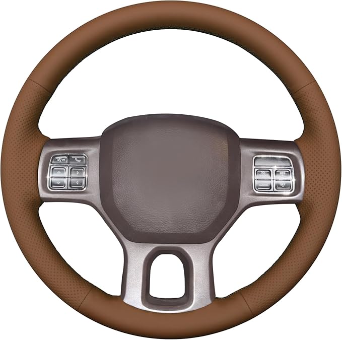MEWANT Steering Wheel Covers for Dodge RAM 1500/1500 Classic / 2500/3500 / 5500 Hand-Stitched Genuine Leather ram Steering Wheel Wrap