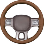 MEWANT Steering Wheel Covers for Dodge RAM 1500/1500 Classic / 2500/3500 / 5500 Hand-Stitched Genuine Leather ram Steering Wheel Wrap