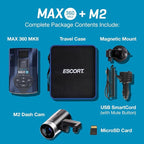 Escort MAX 360 MKII Radar and Laser Detector & Escort M2 Smart Dash Cam Bundle - 1080P Full HD Video, Extreme Range, False-Al