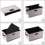 PRANDOM Large Fodable Storage Bins for Closet [3-pack] Decorative Linen Fabric Storage Bins Cubes with Leather/Metal Handles 