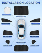 8PCS Window Shades for Crosstrek 2024-2026 Accessories – Full Coverage Sun Shade for Side Windows, Rear Triangular & Windshield – UV Protection & Privacy for Camping, Napping, Relaxing