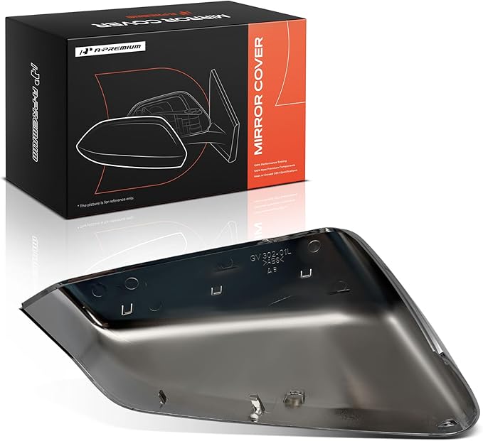 A-Premium Driver Side Rearview Mirror Cover Cap - Compatible with Chevy Chevrolet Equinox & GMC Terrain, 2018 2019 2020 2021 2022 2023 2024 - Chrome