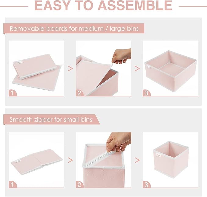 Criusia 8 Pack Underwear Drawer Organizer, Drawer Organizer Clothes, Foldable Cloth Storage Box Closet Dresser Drawer Divider
