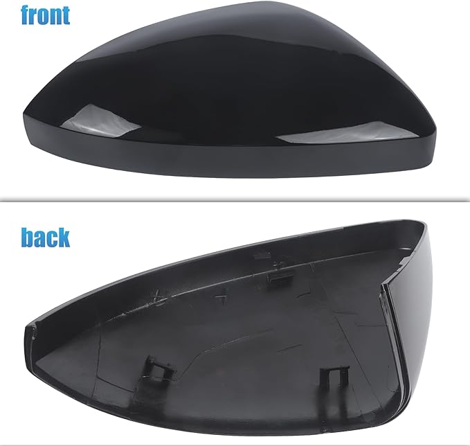 DERI Passenger Side Mirror Cap Compatible with Volkswagen Jetta 2019 2020 2021 2022 2023 2024 2025, Right Side Mirror Cover fit for VW Jetta US Version Without Turn Signals, Glossy Black
