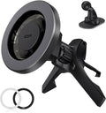 ESR for MagSafe Car Mount, Magnetic Phone Holder for Car Air Vent, Car Phone Holder Mount for iPhone 17e/17/16/16e/15/14/13/12/Samsung, All Smartphones(2 Metal Rings Included),Charging Not Supported