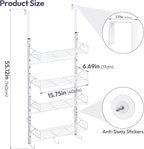 SWTYMIKI Over Door Hat Organizer - 5 Tier Wall Mounted Hat Rack with 4 Adjustable Metal Basket and 3 Hooks, Hanging Baseball 