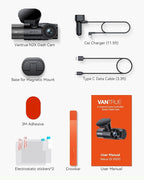Vantrue N2X 2.7K Dash Cam Front and Inside, 5G WiFi Dual Dash Camera for Car with HDR IR Night Vision, STARVIS 2, GPS, 2.5K/6