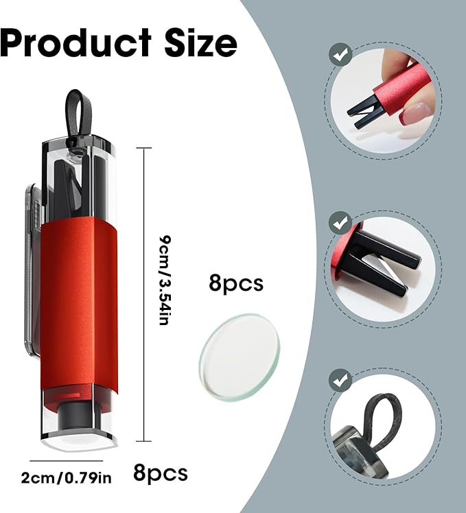 8 PCS Window Breaker and Seatbelt Cutter, Car Safety Hammer, 2-in-1 Glass Breaker and Seat Belt Cutter with Test Glass, Auto 