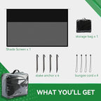 RV Awning Shade Screen with Zipper 9' x 13'3'', 600D Oxford Top + Mesh Bottom, RV Sun Shade Screen for Awning, RV Shade Complete Kits for Trailer Camper