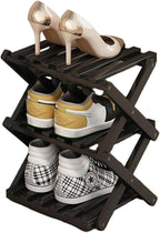 YYW Bamboo Shoe Rack for Entryway, Free Free Standing Shoe Racks Shelf Closet, Foldable Vertical Shoe Storage Organizer for L