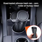 Car Trash Can with Lid, 2 Packs Leakproof Vehicle Garbage Bin, Compact Cup Holder Design, Includes 40 Trash Bags, Ideal for Car, Truck, Home, Office, Front & Back Seat Organizers (2-pack Silver)