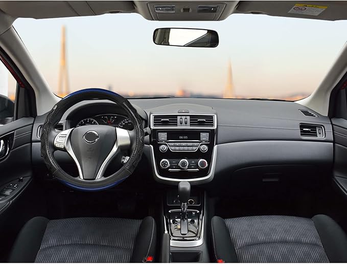 GIANT PANDA Steering Wheel Cover for Nissan Rogue - Car Steering Wheel Cover for Nissan Altima Sentra(Blue-Round-Shaped)