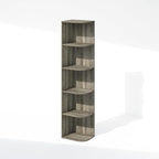 Furinno Reed Corner Shelf, 5-Tier Corner Bookshelf, Book Shelf, Corner Shelves, Storage Rack, for Organization and Storage, H