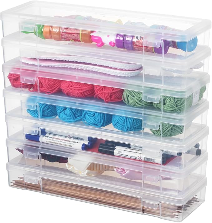 novelinks Plastic Clear Storage Containers for Organizing, Craft Storage Organizers and Stackable Storage Bins with Lids for 