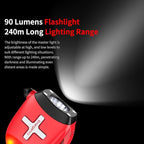 6-in-1 Multifunctional Emergency Tool, Flashlight with CO Detector, Window Breaker, Seat Belt Cutter, Red/White LED Warning L