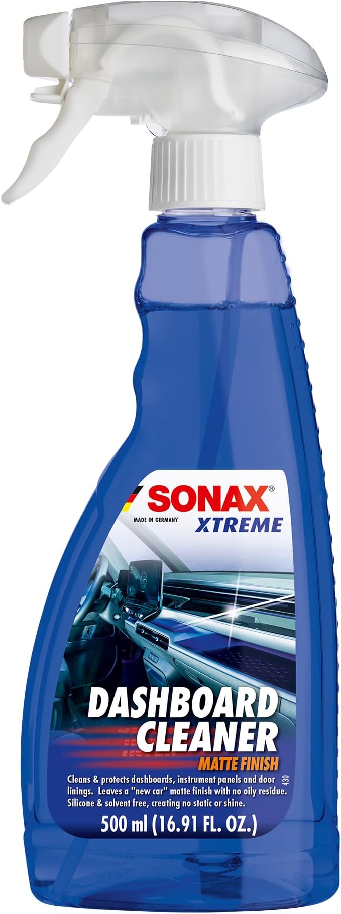 SONAX Dashboard Cleaner 283241 | Premium Interior Cleaner & Protectant for Plastic, Vinyl, & Rubber | Anti-Static, Low-Glare,