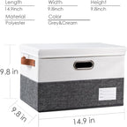 PRANDOM Foldable Storage Bins with Lids [3-Pack] Fabric Collapsible Storage Boxes Baskets Cubes Containers with Handles for C