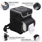 upra Car Trash Can with Lid,Bag Hanging Storage Pockets,Adjustable Tissue Holder & Straps,Portable Waterproof Garbage Bin, 1.98 Gal Large Capacity Multipurpose Bin