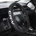 Leather Steering Wheel Cover with a Rubber Inner Ring fit for 14-15 Inch Breathable Lightweight Easy to Install Compatible wi