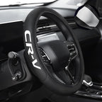 Leather Steering Wheel Cover with a Rubber Inner Ring fit for 14-15 Inch Breathable Lightweight Easy to Install Compatible wi