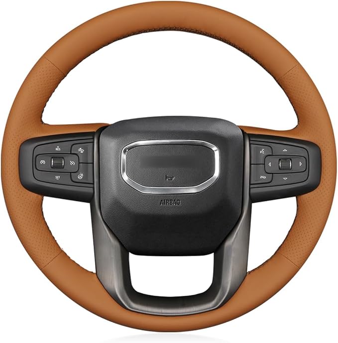 MEWANT Steering Wheel Cover for GMC Sierra Steering Wheel Cover for GMC Sierra 1500 / Sierra 1500 Limited/Sierra 2500 / Sierra 3500/ Yukon (XL) Hive Microfiber Leather