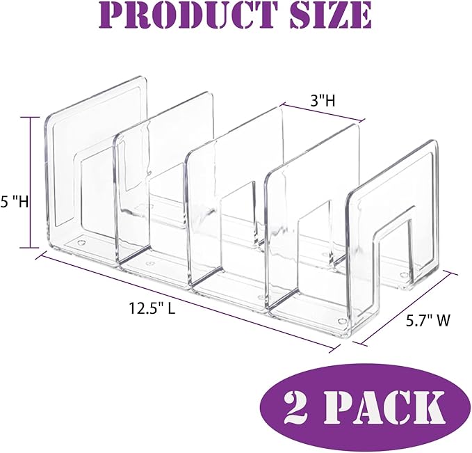 Purse Organizer for Closet, Clear Acrylic File Organizer, Desk File Holder for Book, Document, Envelopes, Binder, Mail, Handb