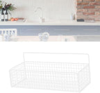 Multifunctional Iron Wire Wall Hanging Storage Basket, Portable Metal Mesh Bin for Kitchen and Bathroom, Vintage Wall Mount F