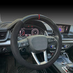 Carodi Car Suede Carbon Fiber Steering Wheel Cover car Anti-Skid Leather car Interior Accessories Decoration 15 inch Universal (Black)