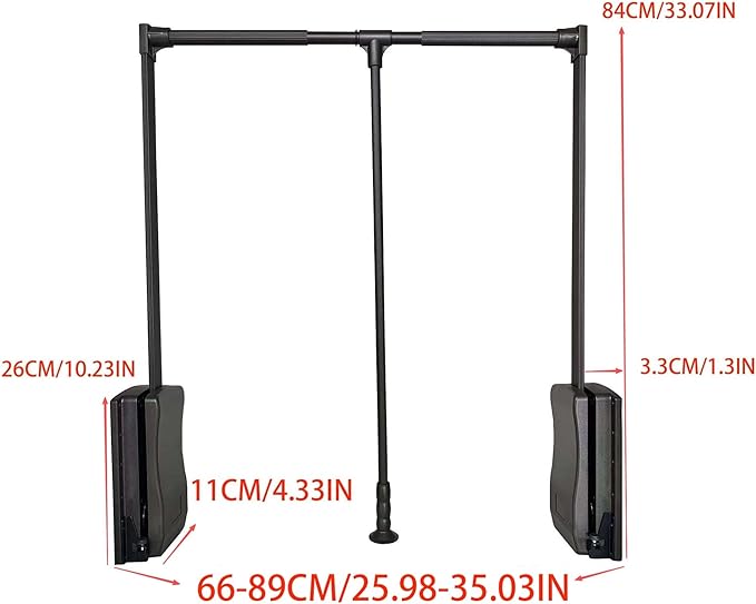 brand Wardrobe lift clothes rack,Pull Down Closet Rod for Hanging Clothes, Retractable Wardrobe Hanger for Cabinet, Aluminium
