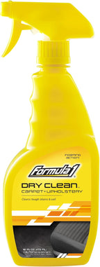 Formula 1 Dry Clean Carpet & Upholstery Cleaner - Stain Remover Spray for Car Seats & Floor Mats, Odor Eliminator for Interio