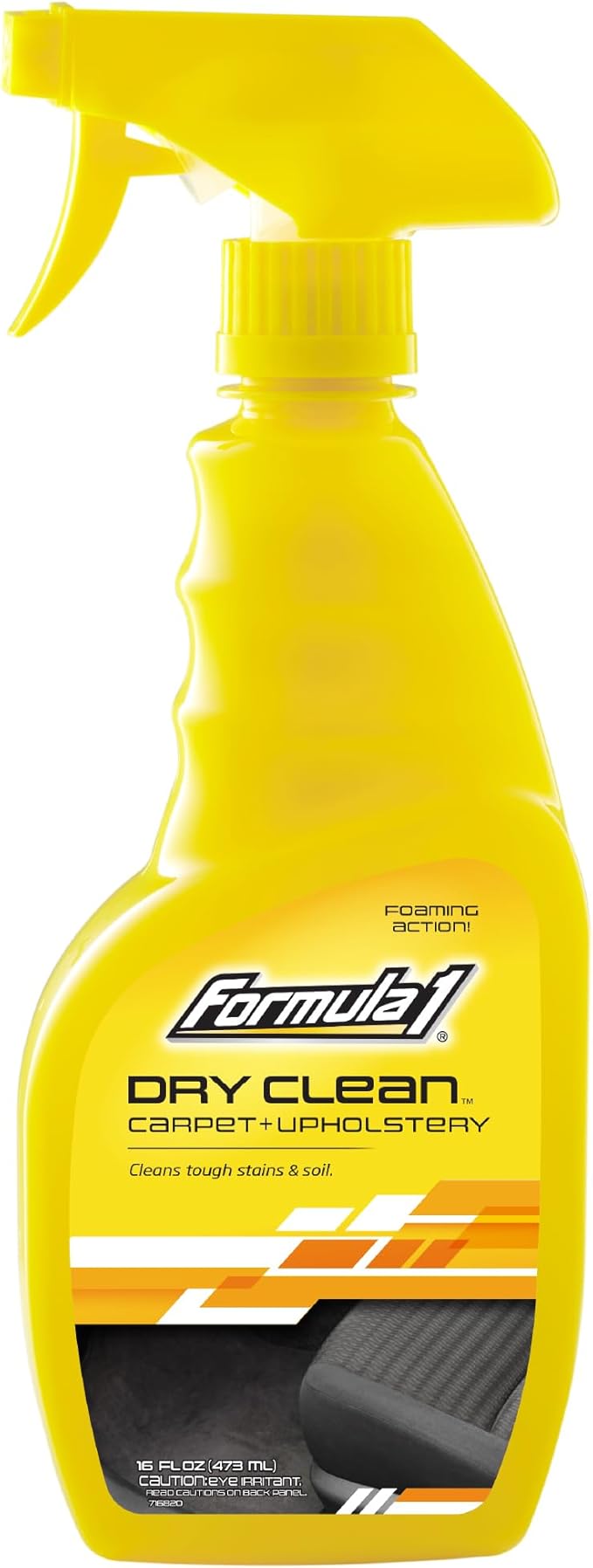 Formula 1 Dry Clean Carpet & Upholstery Cleaner - Stain Remover Spray for Car Seats & Floor Mats, Odor Eliminator for Interio