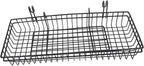 2pcs Black Metal Wire Wall Mount Storage Basket Organizer Hooks Versatile Grid Panel Display Rack for Office Kitchen Bathroom