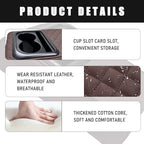 Car Center Console Armrest Pillow, Waterproof Car Armrest Cover Cushion with Cup and Phone Holder, Memory Foam Arm Rest Box Protector for Most Vehicles, Car Accessories (Coffee)