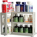 Dutiplus Medicine Organizer 2 Three-Decker Shelves Cabinet Storage Rack Organizer for Holding Vitamins, Supplements Cosmetics