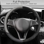 COFIT Breathable Car Steering Wheel Cover 15 inch Auto Universal Leather Wrap Non-Slip Steeringwheel Protector Automotive Int