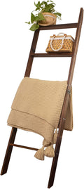 Blanket Ladder, 5-Tier Wooden Quilt Stand, Decorative Ladder Shelf, Leaning Shelf, Wall Leaning Blanket Ladder Towel Storage 
