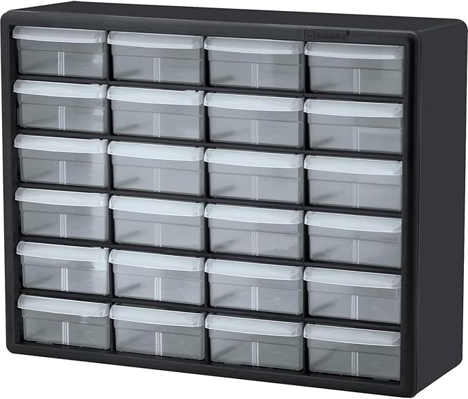 Akro-Mils 24-Drawer Plastic Drawer Storage Cabinet for Garage Organization, Bead Organizer, Building Bricks Storage, Teacher 