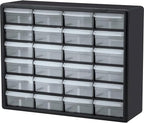 Akro-Mils 24-Drawer Plastic Drawer Storage Cabinet for Garage Organization, Bead Organizer, Building Bricks Storage, Teacher 