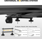 BougeRV 64''x40''x8'' Aluminum Roof Basket Anti-Rust Lightweight Universal Roof Rack Basket Rooftop Cargo Carrier with Wind Fairing,150LBS Load Capacity, Fit for SUV Truck Cars (Black)