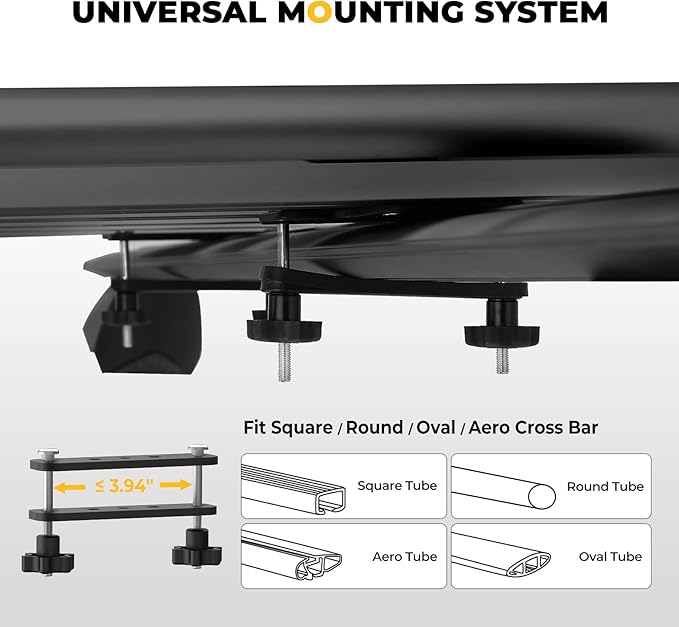BougeRV 64''x40''x8'' Aluminum Roof Basket Anti-Rust Lightweight Universal Roof Rack Basket Rooftop Cargo Carrier with Wind Fairing,150LBS Load Capacity, Fit for SUV Truck Cars (Black)