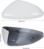 DERI Driver Side Mirror Cap Compatible with Volkswagen Jetta 2019 2020 2021 2022 2023 2024 2025, Left Side Mirror Cover fit for VW Jetta US Version Without Turn Signals, Super white