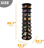 SpaceAid 9 Tier Rotating Shoe Rack Tower, Spinning Shoe Display Lazy Susan, Revolving 360 Shoe Rack Storage Round Carousel, V